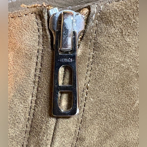 HERMÈS Brown Suede Kitten Heel Boots in Sz 37.5 - Picture 8 of 9